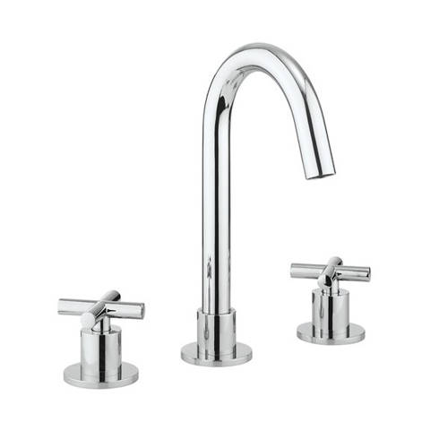 Crosswater Mpro Deck Mounted Crosshead Basin Tap (3 Hole, Chrome).