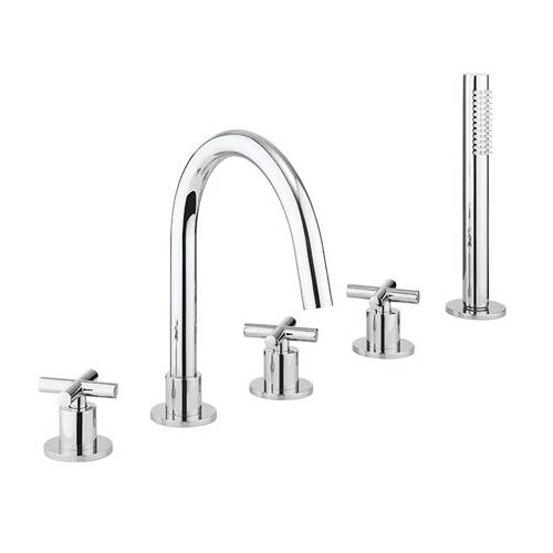 Crosswater Mpro Crosshead Bath Shower Mixer Tap (5 Hole, Chrome).