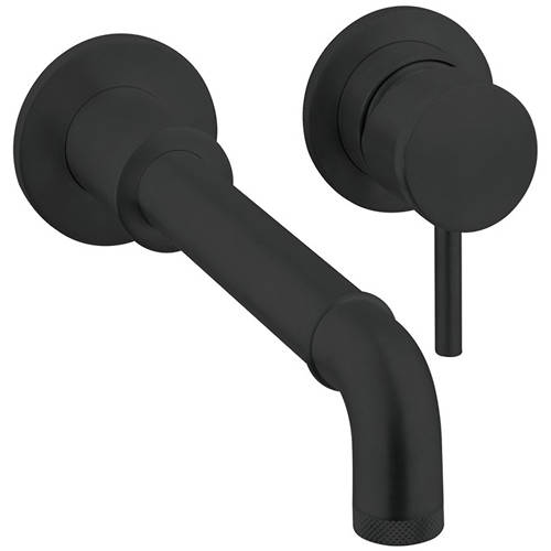 Crosswater Black Industrial Wall Mounted Basin Mixer Tap (Carbon ).