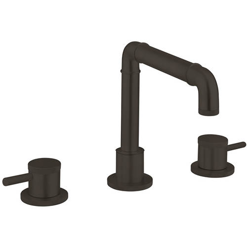 Crosswater Black Industrial 3 Hole Basin Mixer Tap (Carbon ).