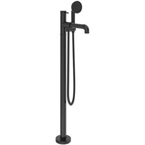 Crosswater Black Industrial Floor Standing Bath Shower Mixer Tap (Carbon ).