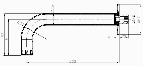 Technical image of Crosswater MPRO Bath Spout (Matt White).