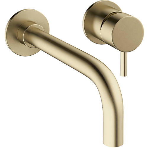 Crosswater Mpro Wall Mounted Basin Mixer Tap (2 Hole, Brushed Brass).