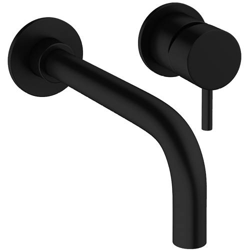 Crosswater Black Mpro Wall Mounted Basin Mixer Tap (2 Hole, Matt ).