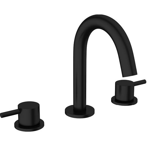 Crosswater Black Mpro Basin Mixer Tap (3 Hole, Matt ).