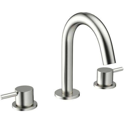 Crosswater Mpro Basin Mixer Tap (3 Hole, Brushed Stainless Steel).