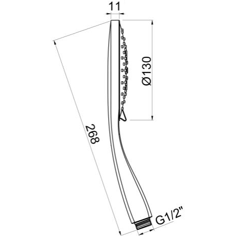 Technical image of Crosswater MPRO Multi Function Shower Handset (Matt White).