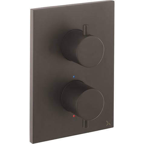 Crosswater Black Mpro Crossbox 2 Outlet Shower / Bath Valve (Matt ).