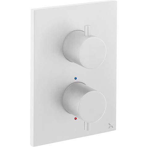 Larger image of Crosswater MPRO Crossbox 2 Outlet Shower / Bath Valve (Matt White).