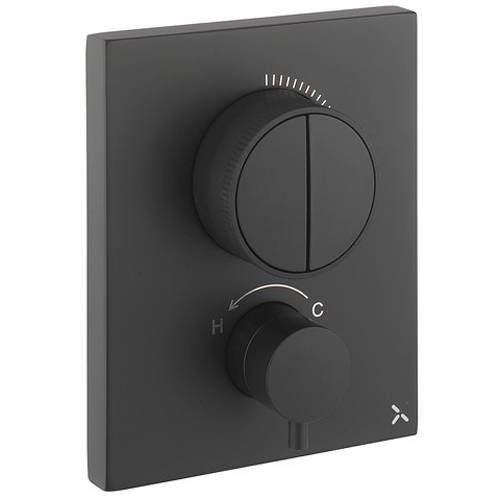 Crosswater Black Mpro Crossbox Push 2 Outlet Shower Valve (Matt ).