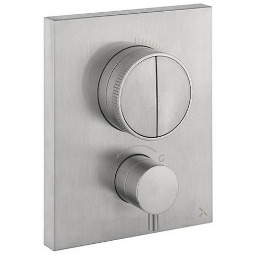 Crosswater Mpro Crossbox Push 2 Outlet Shower Valve (S Steel).