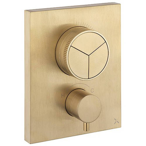 Crosswater Mpro Crossbox Push 3 Outlet Shower Valve (Br Brass).