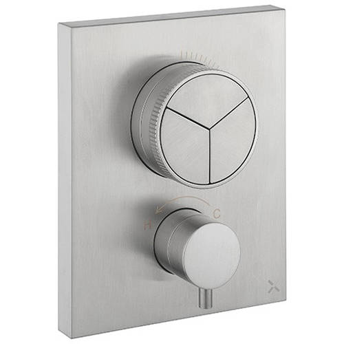 Crosswater Mpro Crossbox Push 3 Outlet Shower Valve (S Steel).