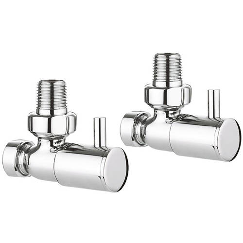 Crosswater Parts Round Angled Radiator Valves (Chrome).