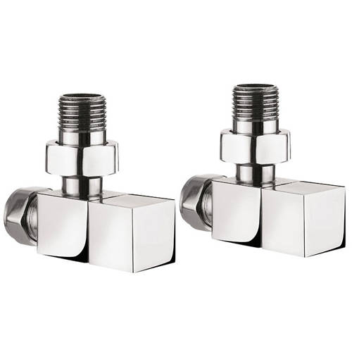 Crosswater Parts Square Angled Radiator Valves (Chrome).