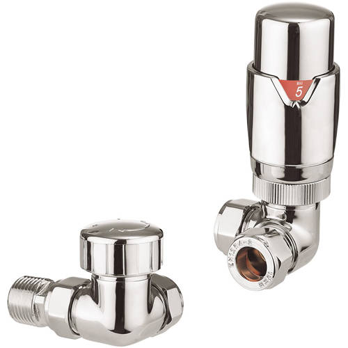 Crosswater Pier Corner Trv Radiator Valves (Chrome).