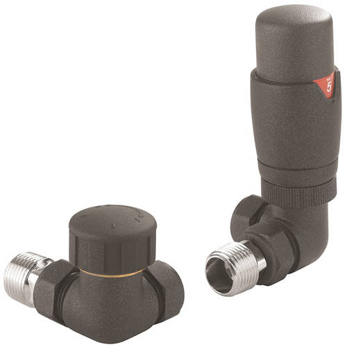 Crosswater Anthracite Kai Lever Showers Corner Trv Radiator Valves (Anthracite).