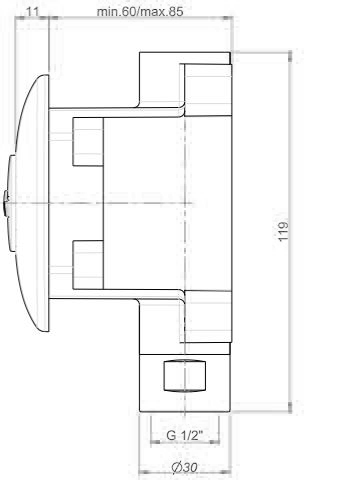 Technical image of Crosswater Parts 2 x Svelte Body Jets (Chrome).