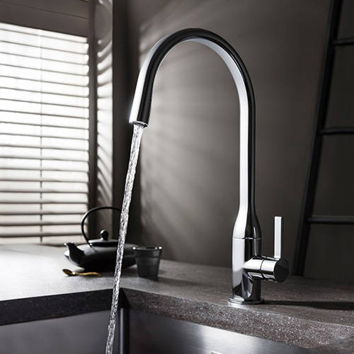 Example image of Crosswater Kitchen Taps Svelte Side Lever Kitchen Tap (Chrome).