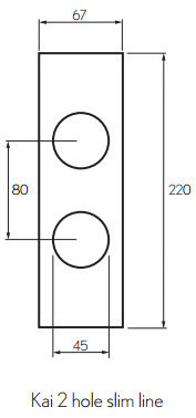 Technical image of Crosswater Duo Digital Showers Kai 2 Hole Trim Plate (Chrome).