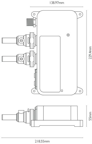 Technical image of Crosswater Kai Lever Showers Single Outlet Digital Shower Valve (HP).