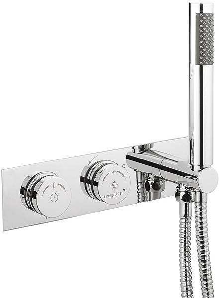 Larger image of Crosswater Duo Digital Showers Square Plus Trim Set For Handset (Chrome).