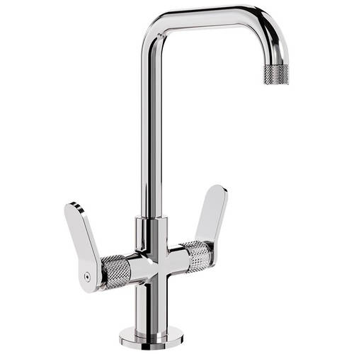 Larger image of Crosswater Calix Mono Basin Mixer Tap With Lever Handles (Chrome).