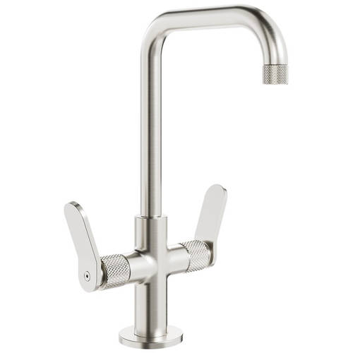 Larger image of Crosswater Calix Mono Basin Mixer Tap With Lever Handles (Br Metallic).