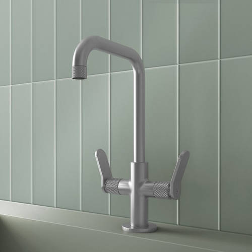 Example image of Crosswater Calix Mono Basin Mixer Tap With Lever Handles (Br Metallic).