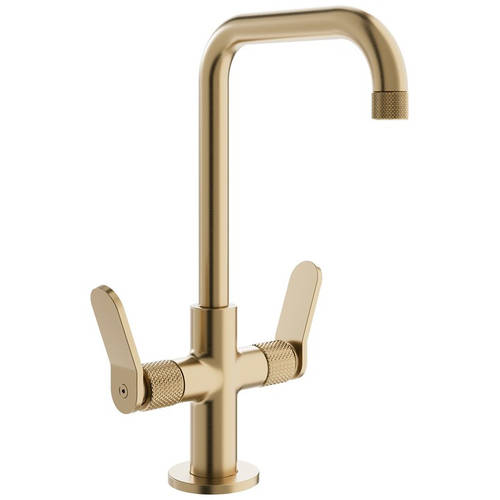 Example image of Crosswater Calix Mono Basin Mixer Tap With Lever Handles (Br Brass).