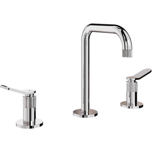 Larger image of Crosswater Calix Basin Mixer Tap With Lever Handles (3TH, Chrome).