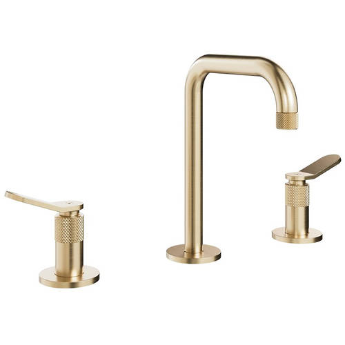 Larger image of Crosswater Calix Basin Mixer Tap With Lever Handles (3TH, Br Brass).