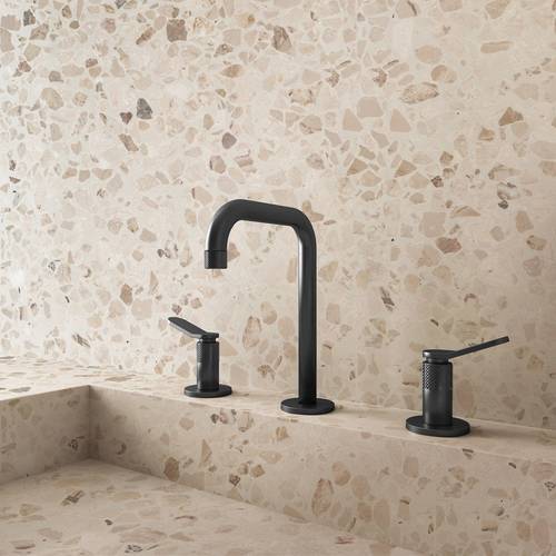 Example image of Crosswater Calix Basin Mixer Tap With Lever Handles (3TH, Matt Black).