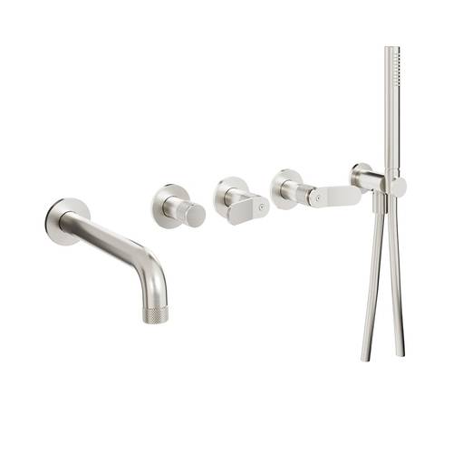 Larger image of Crosswater Calix Wall-Mounted Bath Shower Mixer Tap (5 Hole, Br Metallic).