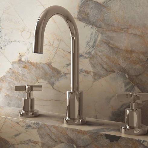 Example image of Crosswater Clover 3TH Basin Mixer Tap With Crosshead Handles (Chrome).