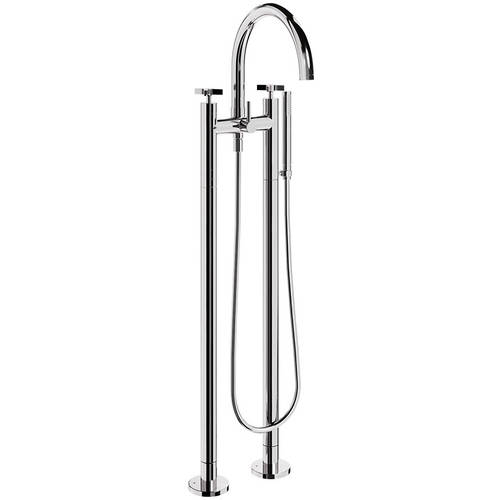 Larger image of Crosswater Clover Floorstanding Bath Shower Mixer Tap (Chrome).
