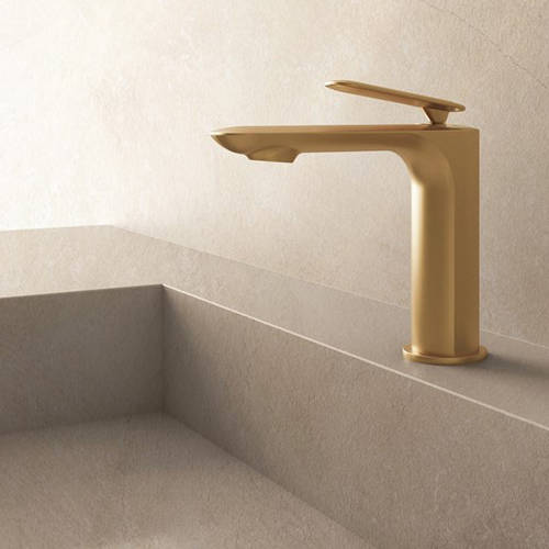 Example image of Crosswater Huck Mono Basin Mixer Tap With Lever Handle (Br Brass).