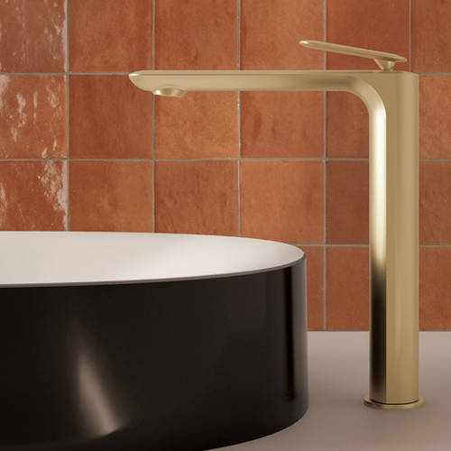 Example image of Crosswater Huck Tall Basin Mixer Tap With Lever Handle (Br Brass).
