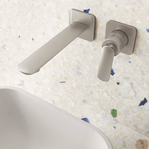 Example image of Crosswater Huck Wall Mounted Basin Mixer Tap (Br Metallic).