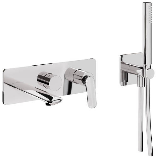 Larger image of Crosswater Huck Wall-Mounted Bath Shower Mixer Tap (Chrome).