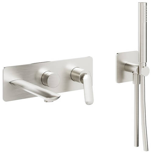 Larger image of Crosswater Huck Wall-Mounted Bath Shower Mixer Tap (Br Metallic).