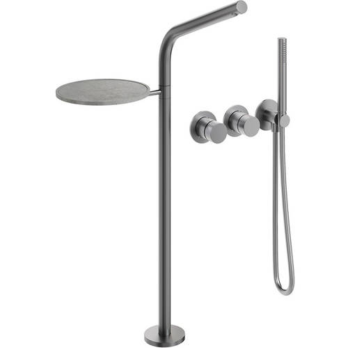 Larger image of Crosswater Ixora Floor-standing BSM Spout With Wall Mounted Valve (316 stainless Steel).