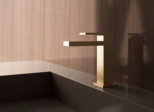 Example image of Crosswater Myron Mono Basin Mixer Tap With Lever Handle (Brushed Brass).