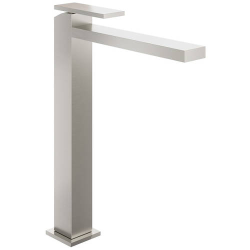 Larger image of Crosswater Myron Tall Basin Mixer Tap With Lever Handle (Brushed Metallic).