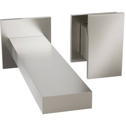 Larger image of Crosswater Myron Wall Mounted Basin Mixer Tap (Brushed Metallic).