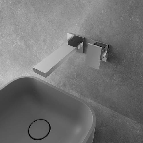 Example image of Crosswater Myron Wall Mounted Basin Mixer Tap (Brushed Metallic).
