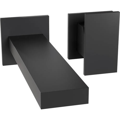 Larger image of Crosswater Myron Wall Mounted Basin Mixer Tap (Matt Black).