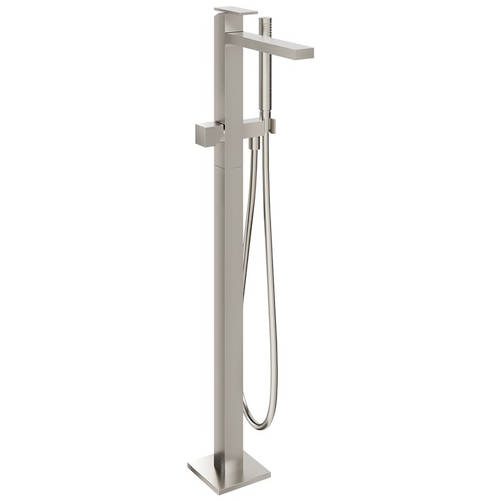 Larger image of Crosswater Myron Floorstanding Bath Shower Mixer Tap (Brushed Metallic).
