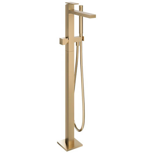 Larger image of Crosswater Myron Floorstanding Bath Shower Mixer Tap (Brushed Brass).
