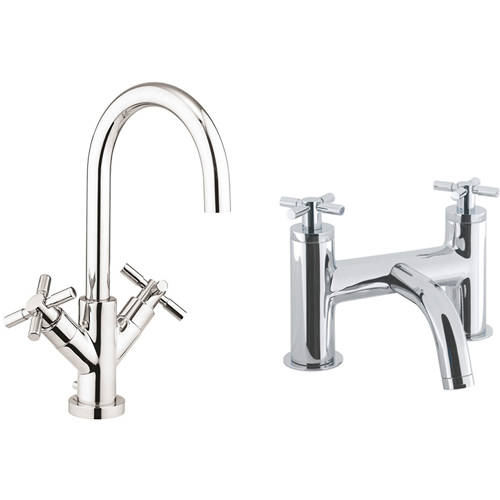 Larger image of Croswater Totti II Basin & Bath Filler Tap Pack (Chrome).